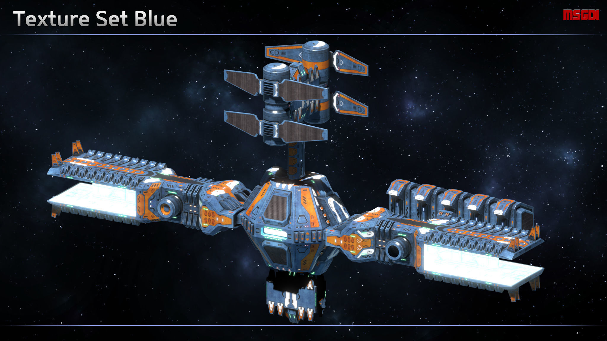 Modular Space Station Mars Low-poly 3D model_11