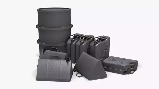 WW2 Liquid Storage Assets 02 Low-poly 3D model