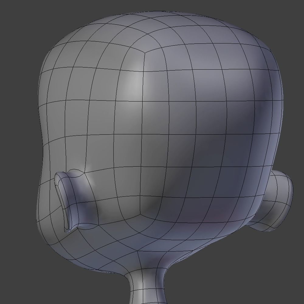 Cartoon Head Sculpting Ready Low-poly 3D model_5