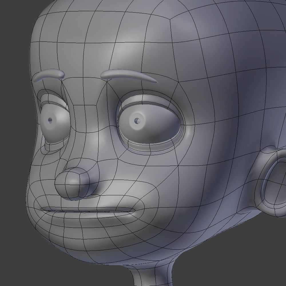 Cartoon Head Sculpting Ready Low-poly 3D model_6