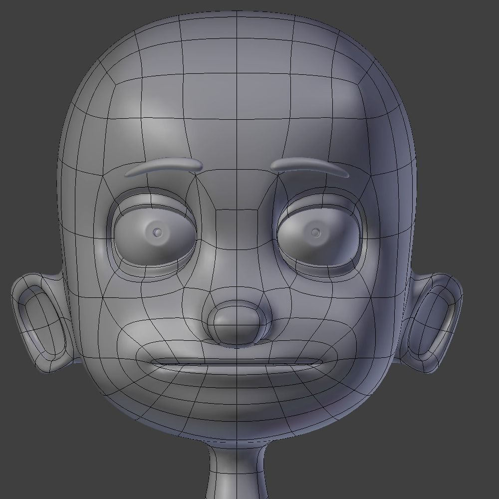 Cartoon Head Sculpting Ready Low-poly 3D model_2