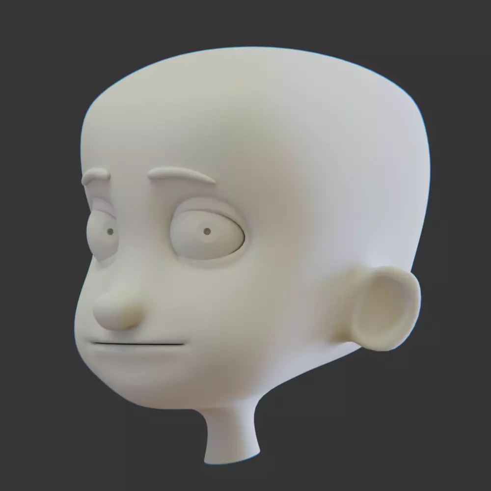 Cartoon Head Sculpting Ready Low-poly 3D model_0