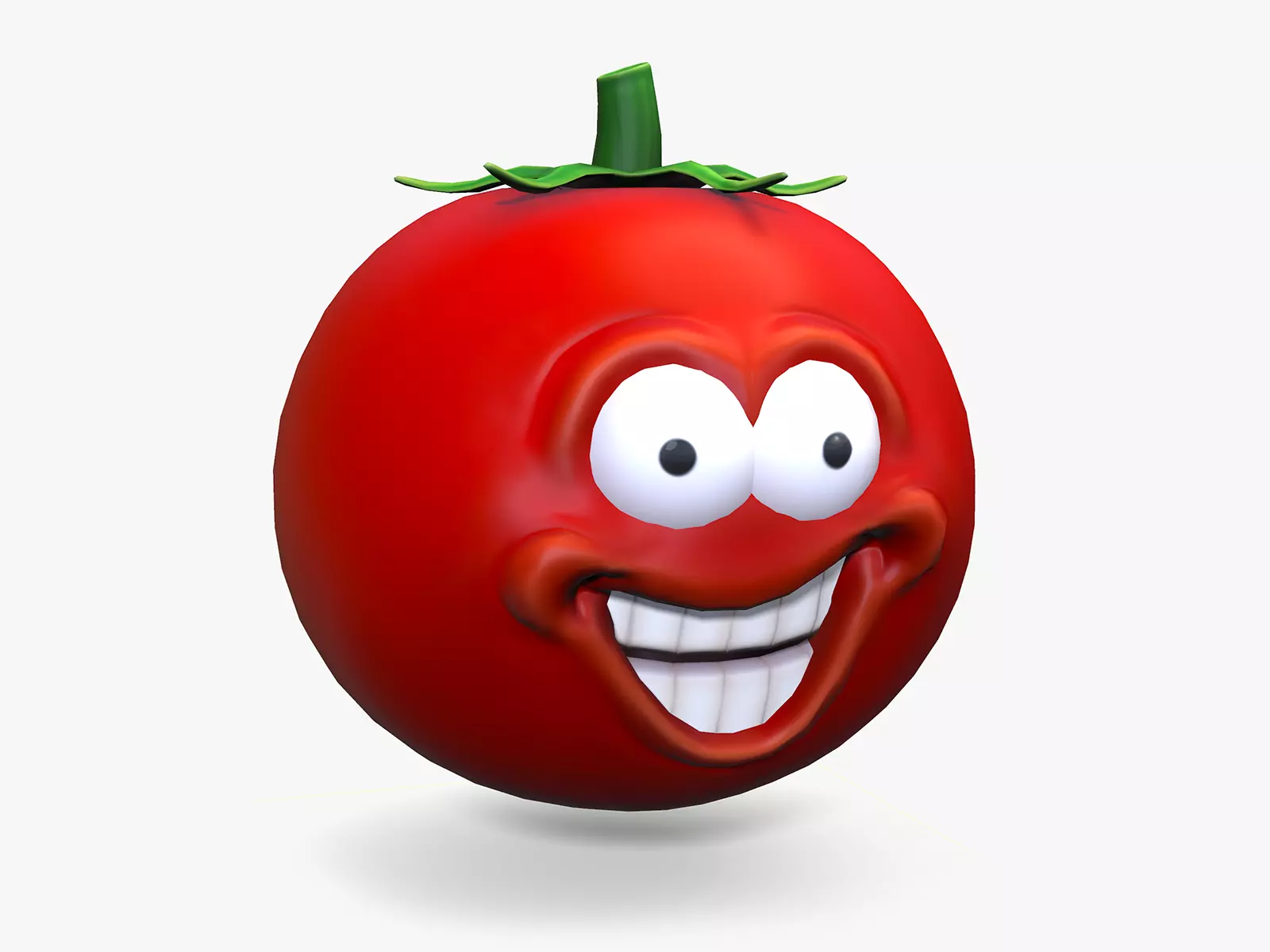 Cartoon Smiley Tomato Low-poly 3D model_0