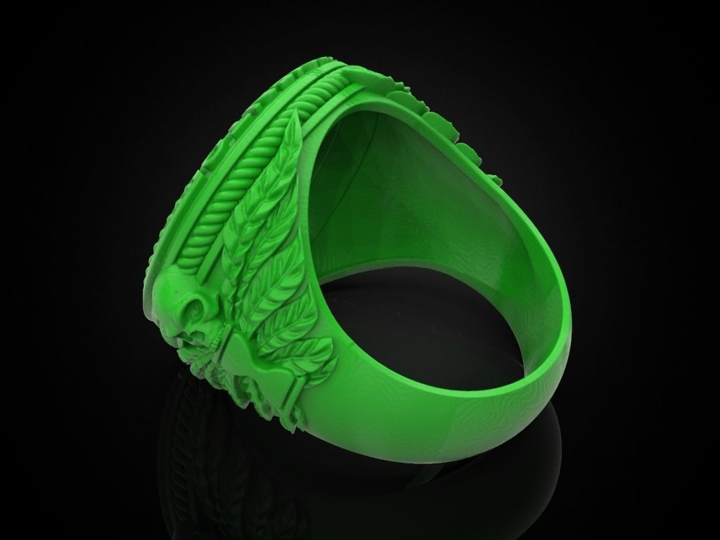 Zodiac skull ring Libra 3D print model_8