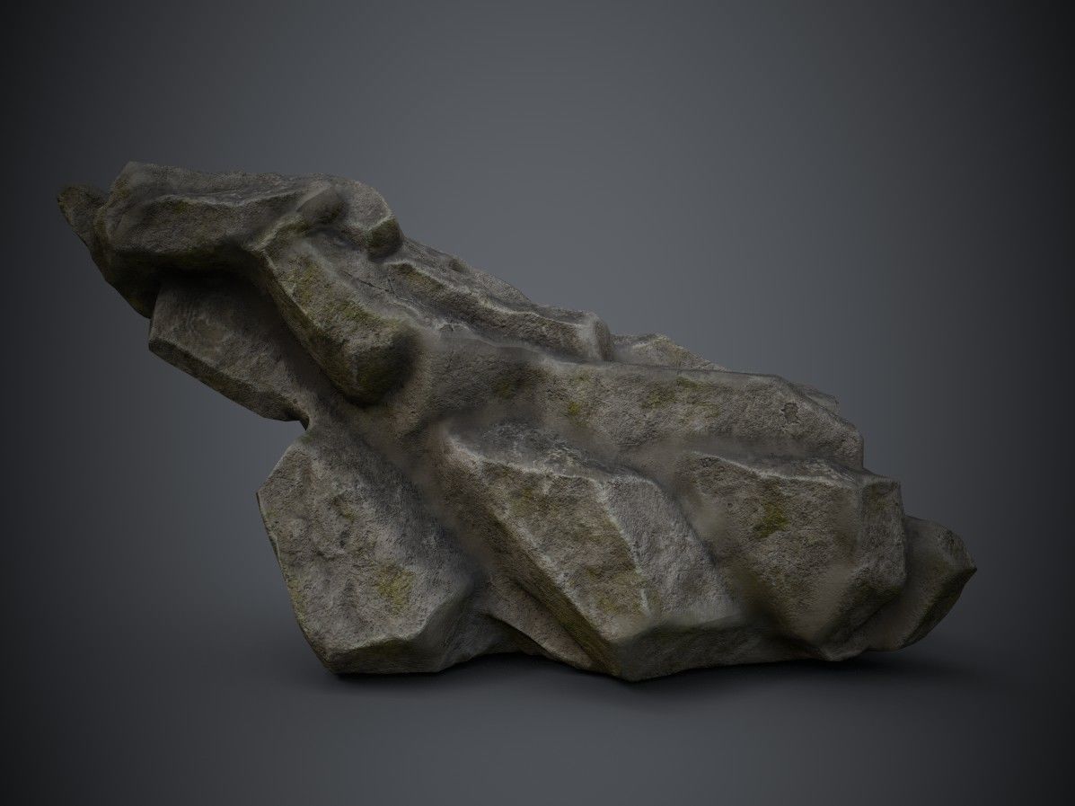 Rock formation 6 Low-poly 3D model_1