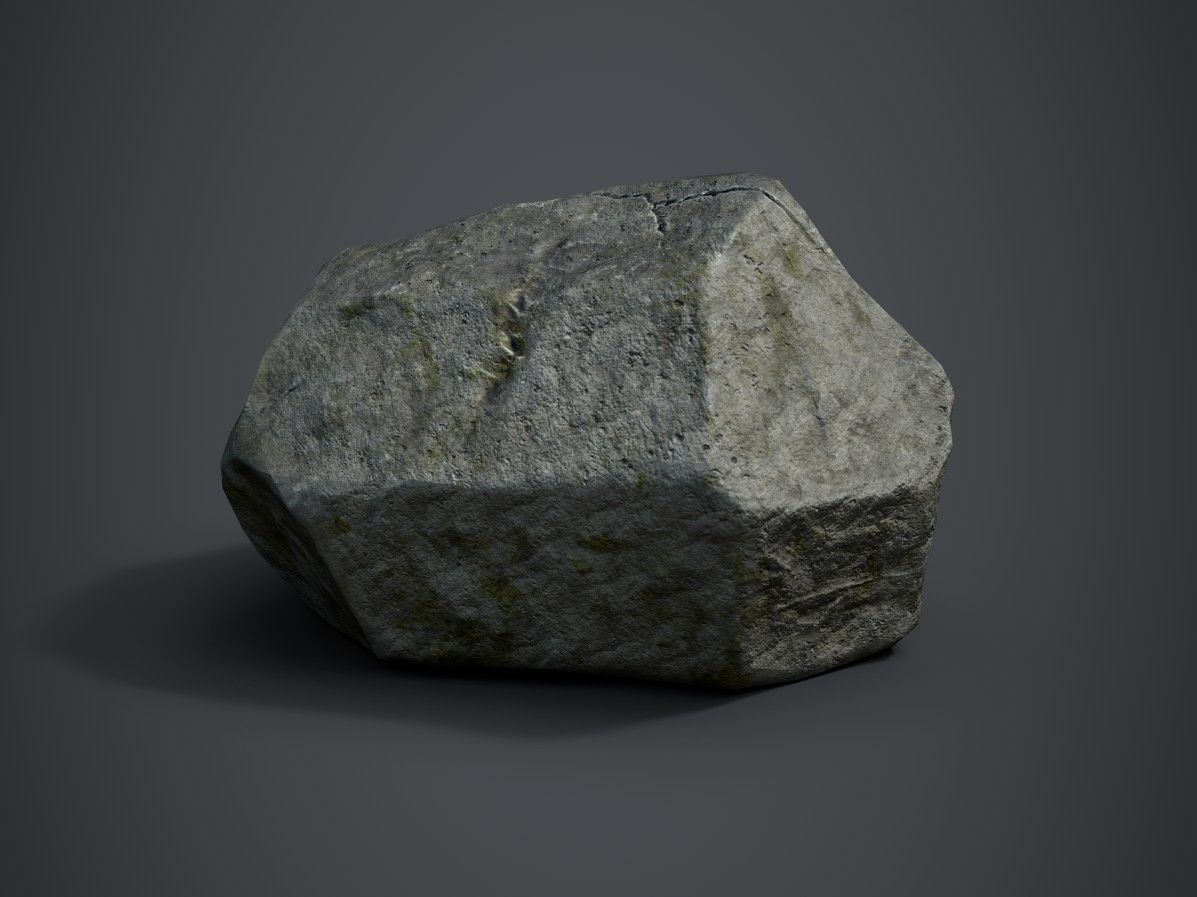 Rock formation 7 Low-poly 3D model_1