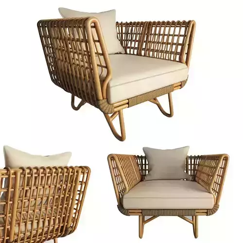 Nest Braided Armchair 2 Cane-Line 3D model