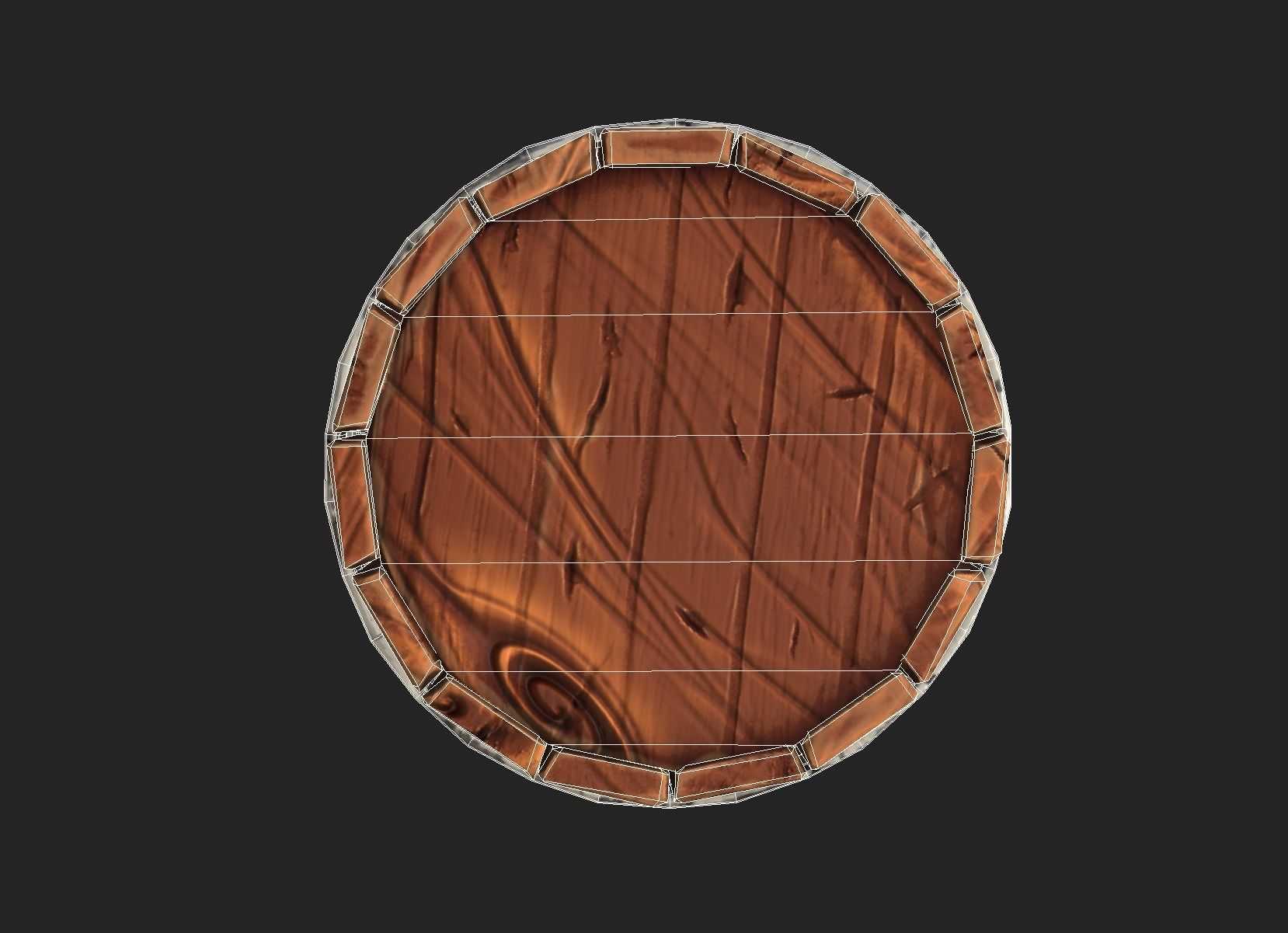 Stylized Barrel Low-poly 3D model_8