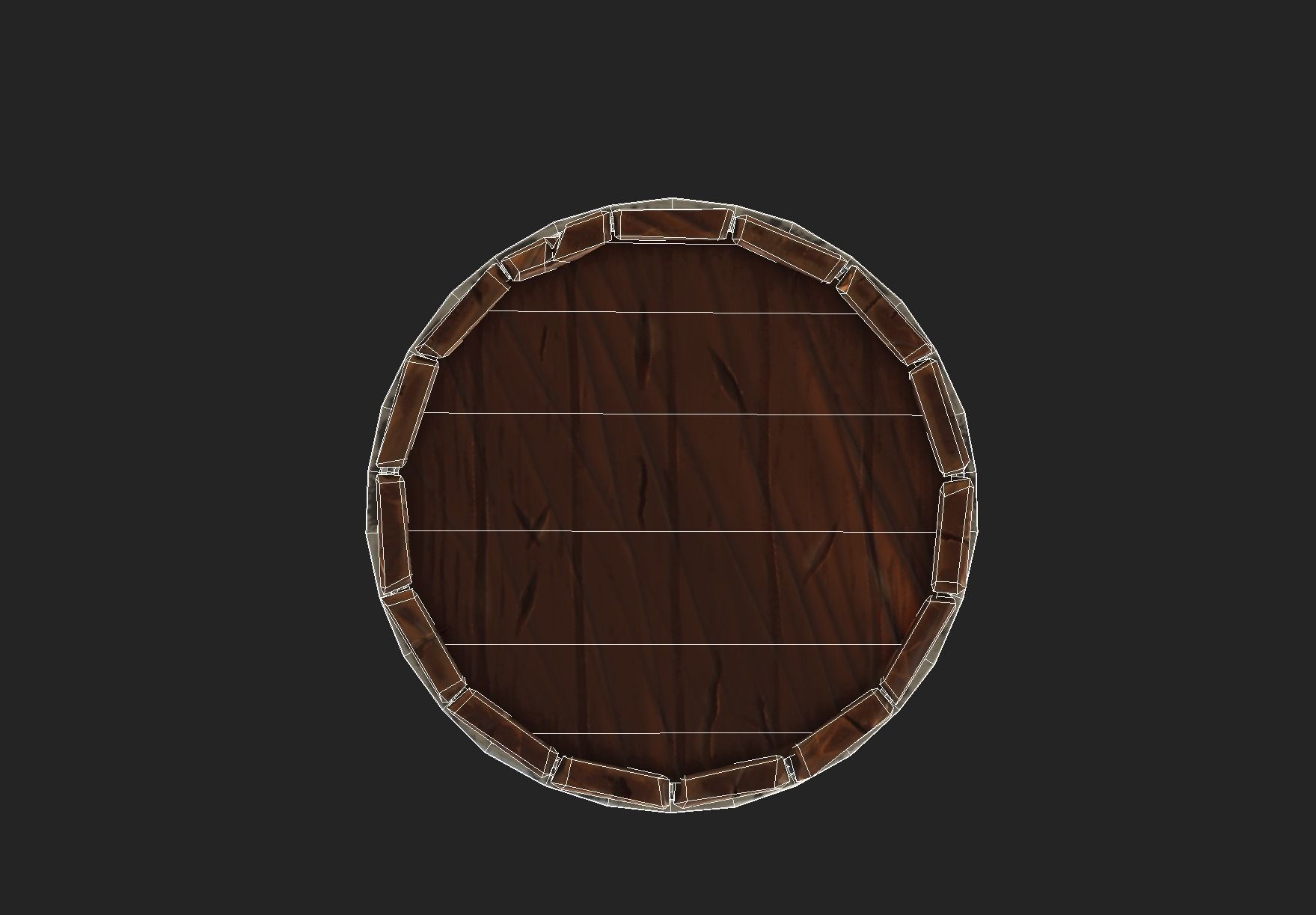 Stylized Barrel Low-poly 3D model_9
