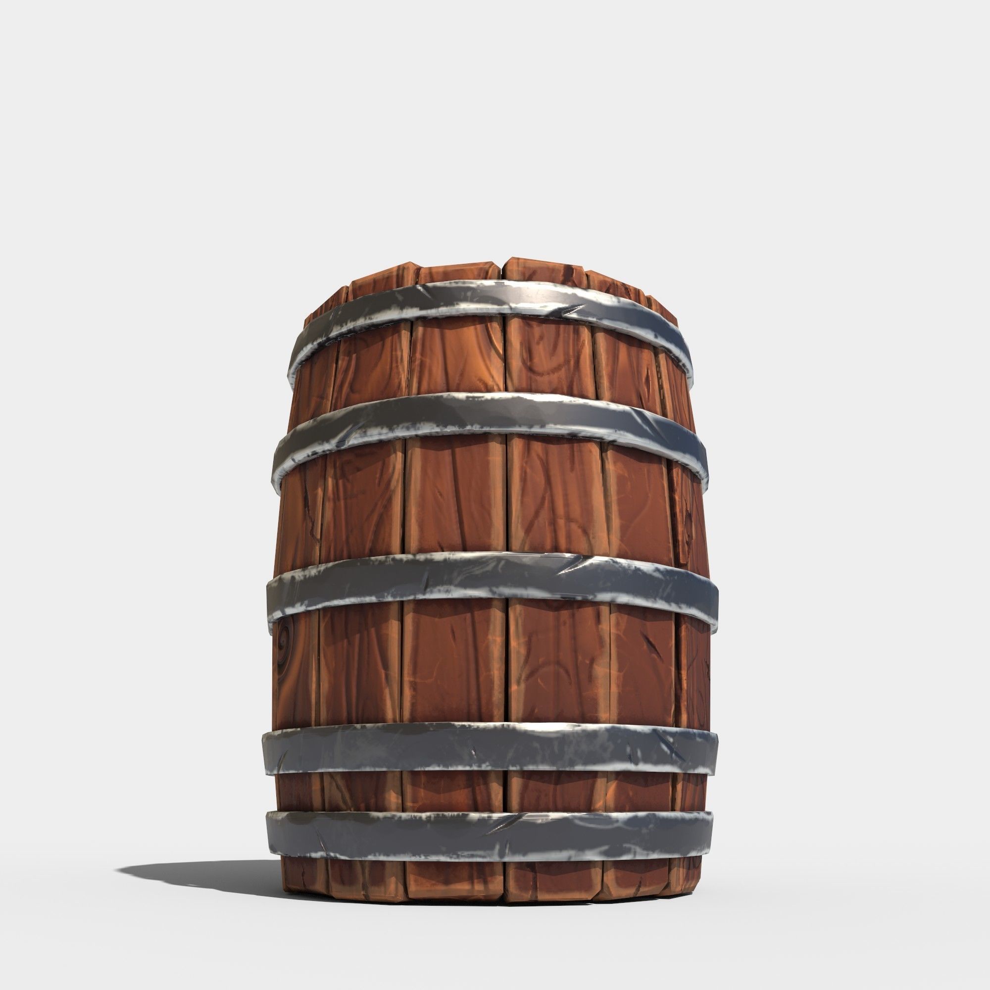 Stylized Barrel Low-poly 3D model_4