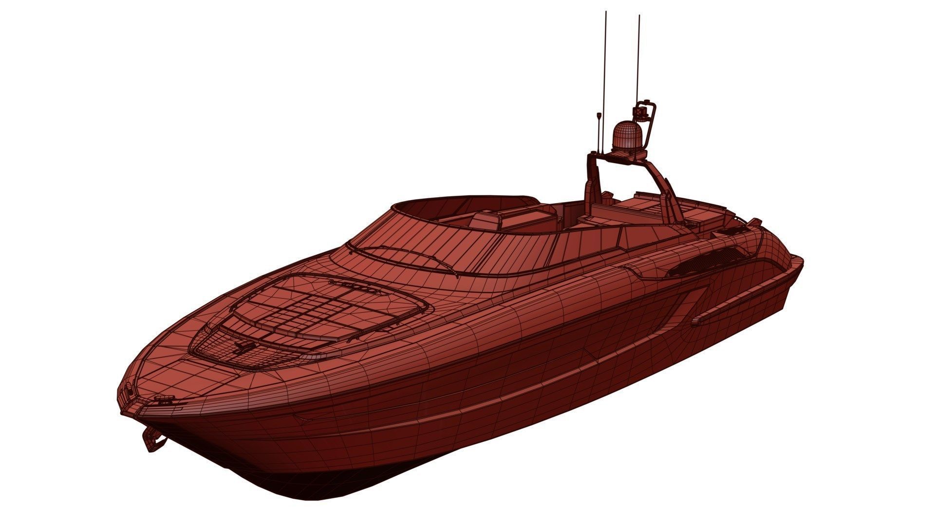 Modern recreational motor boat 3D model_4