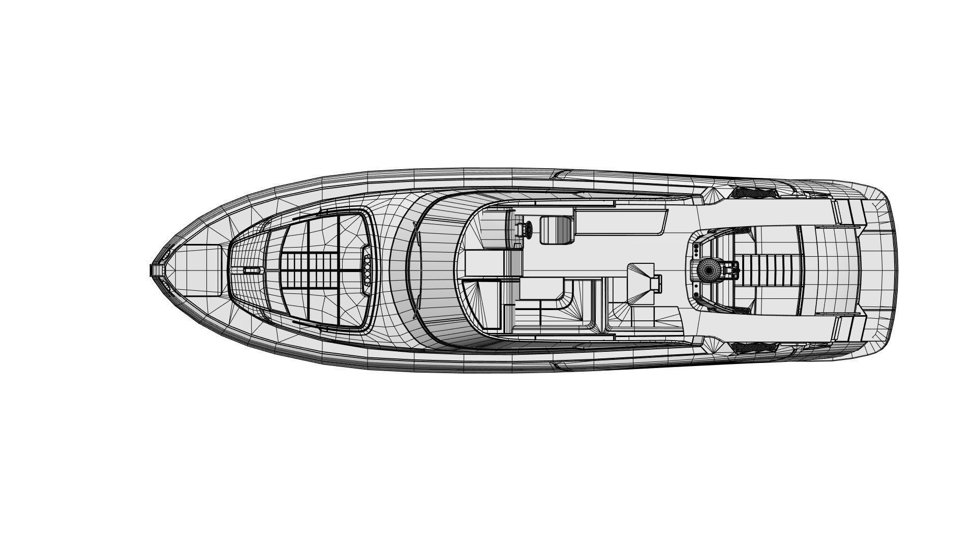 Modern recreational motor boat 3D model_12