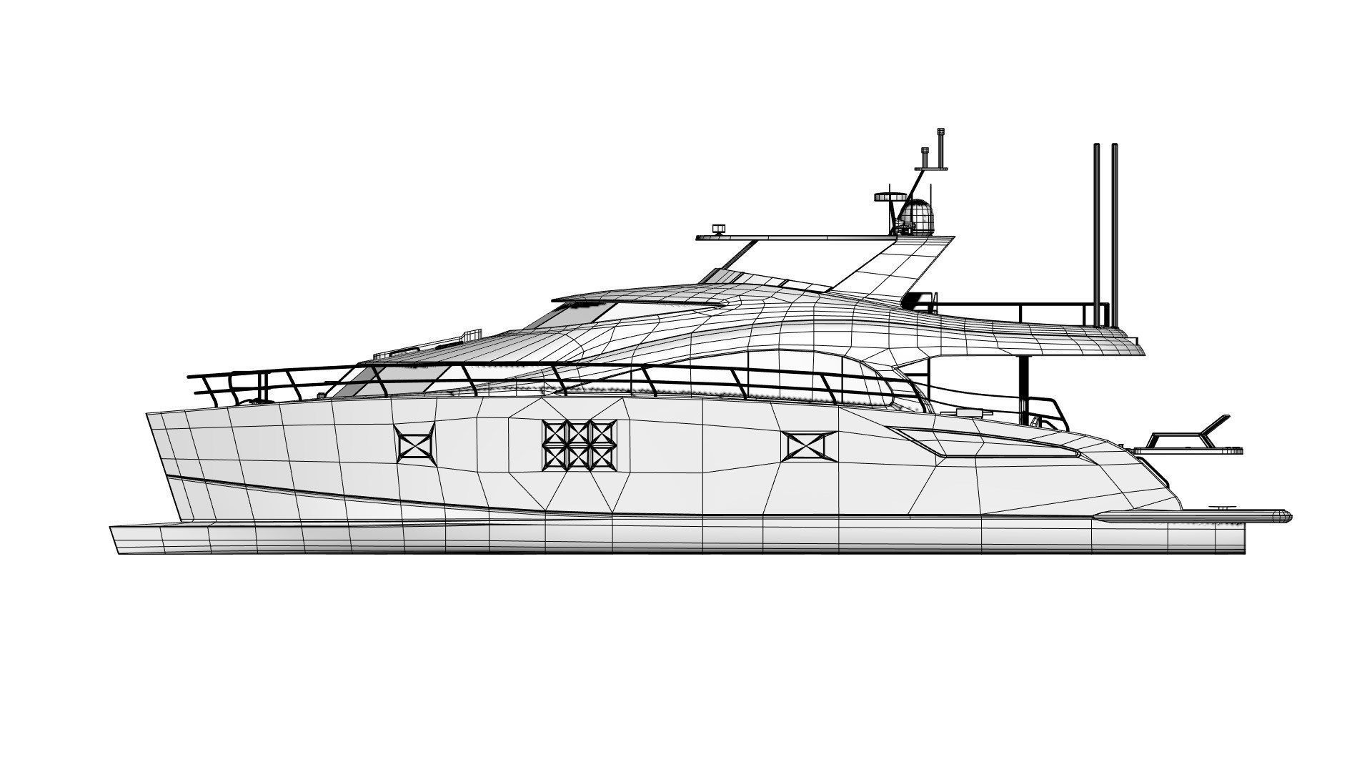 Large luxurious catamaran 3D model_10