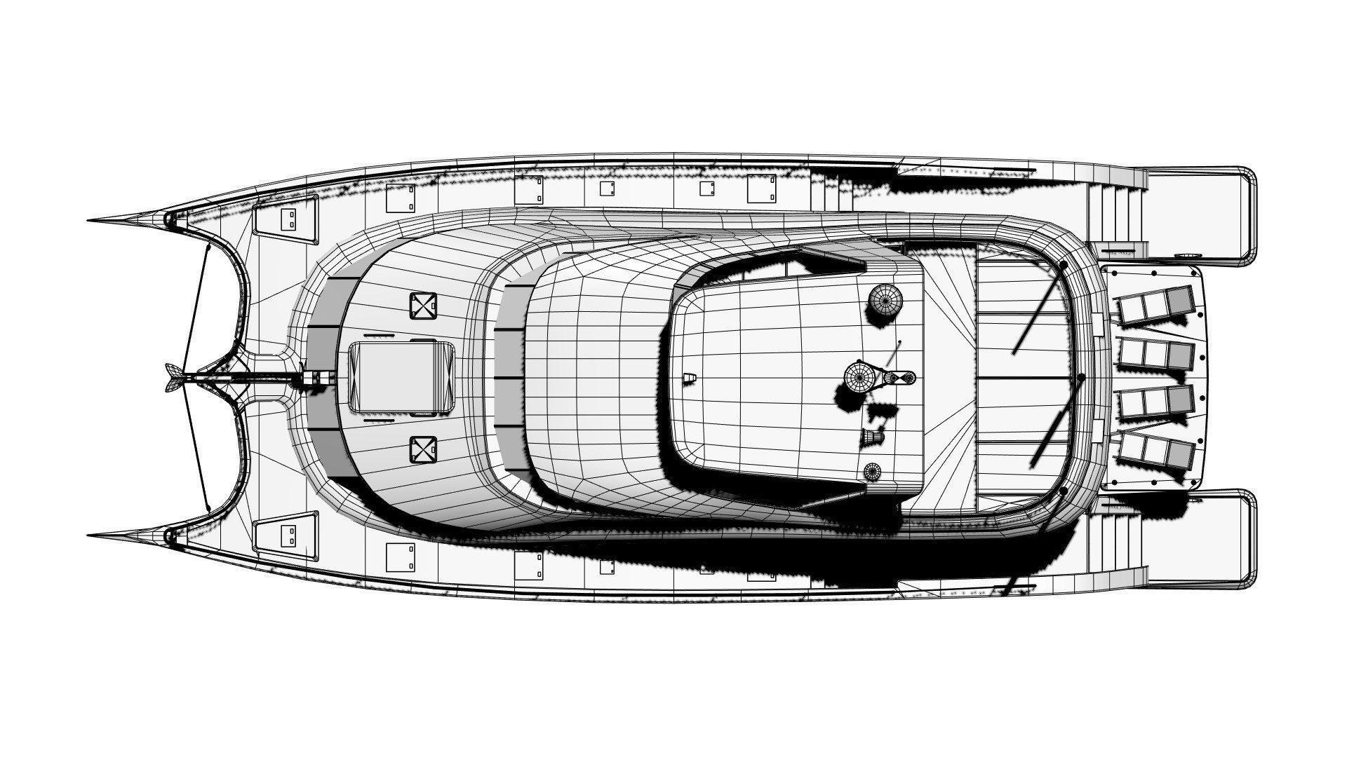 Large luxurious catamaran 3D model_12