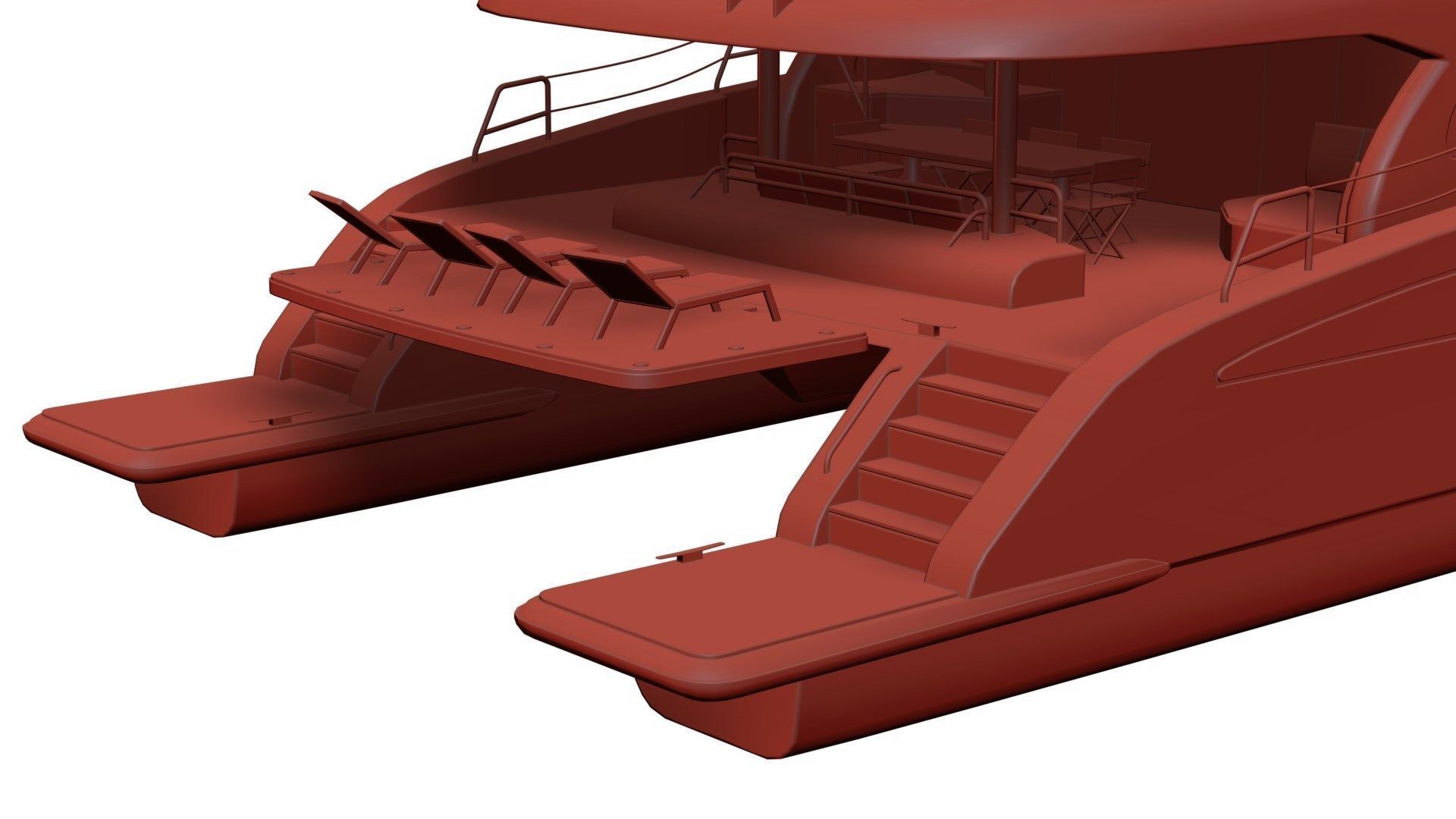 Large luxurious catamaran 3D model_7