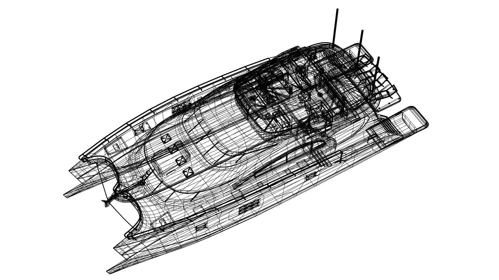 Large luxurious catamaran 3D model_6