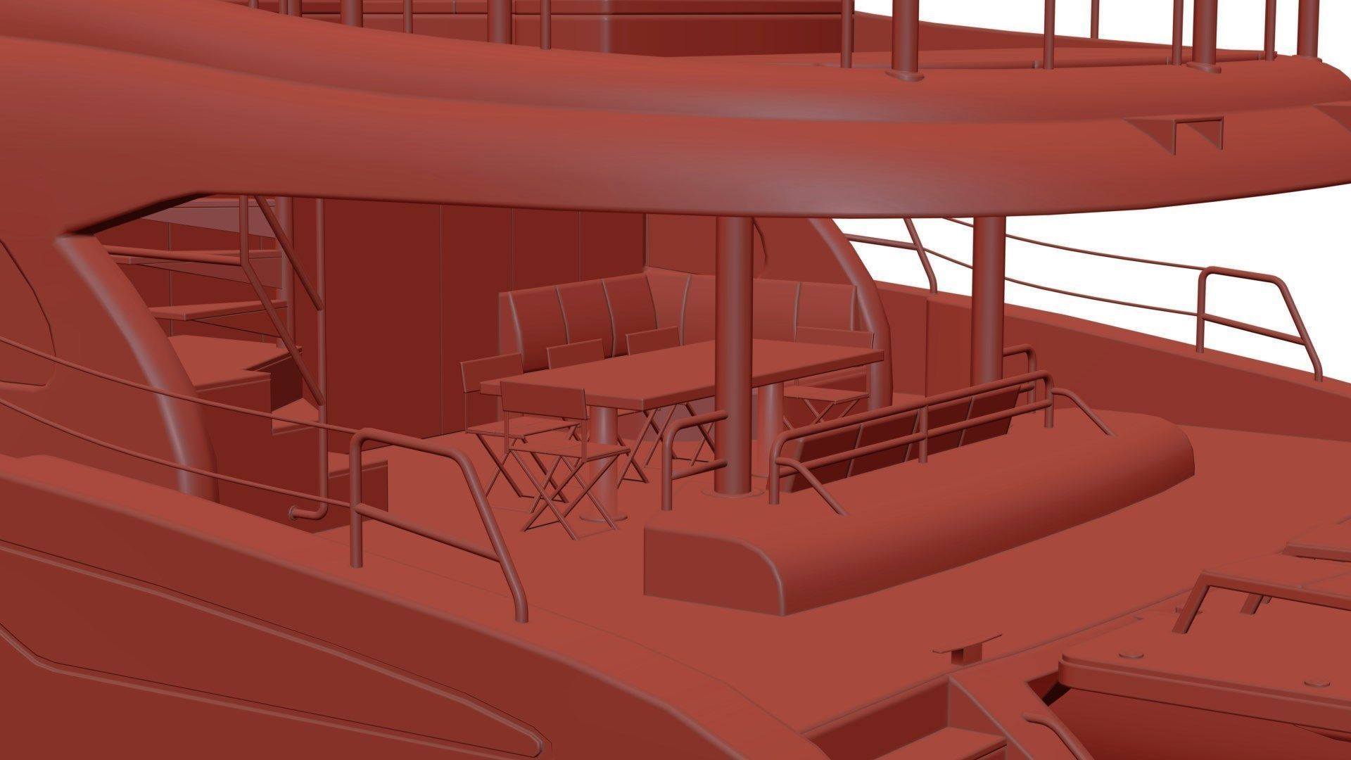 Large luxurious catamaran 3D model_9