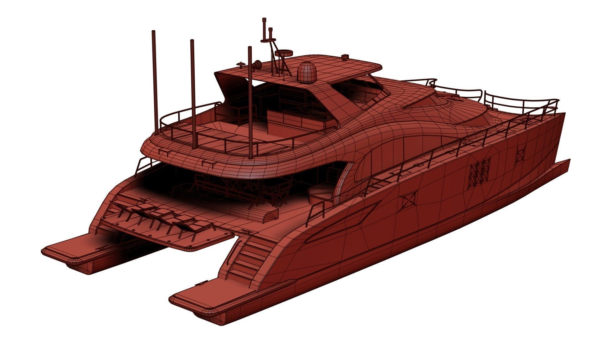 Large luxurious catamaran 3D model_5