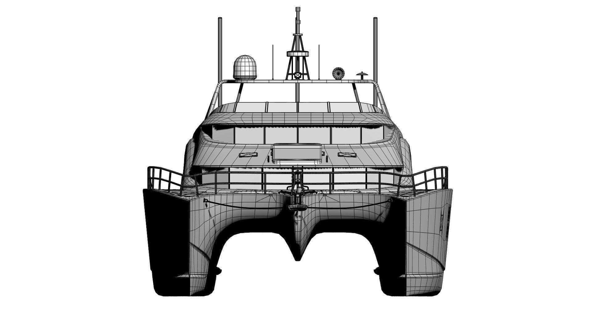 Large luxurious catamaran 3D model_11