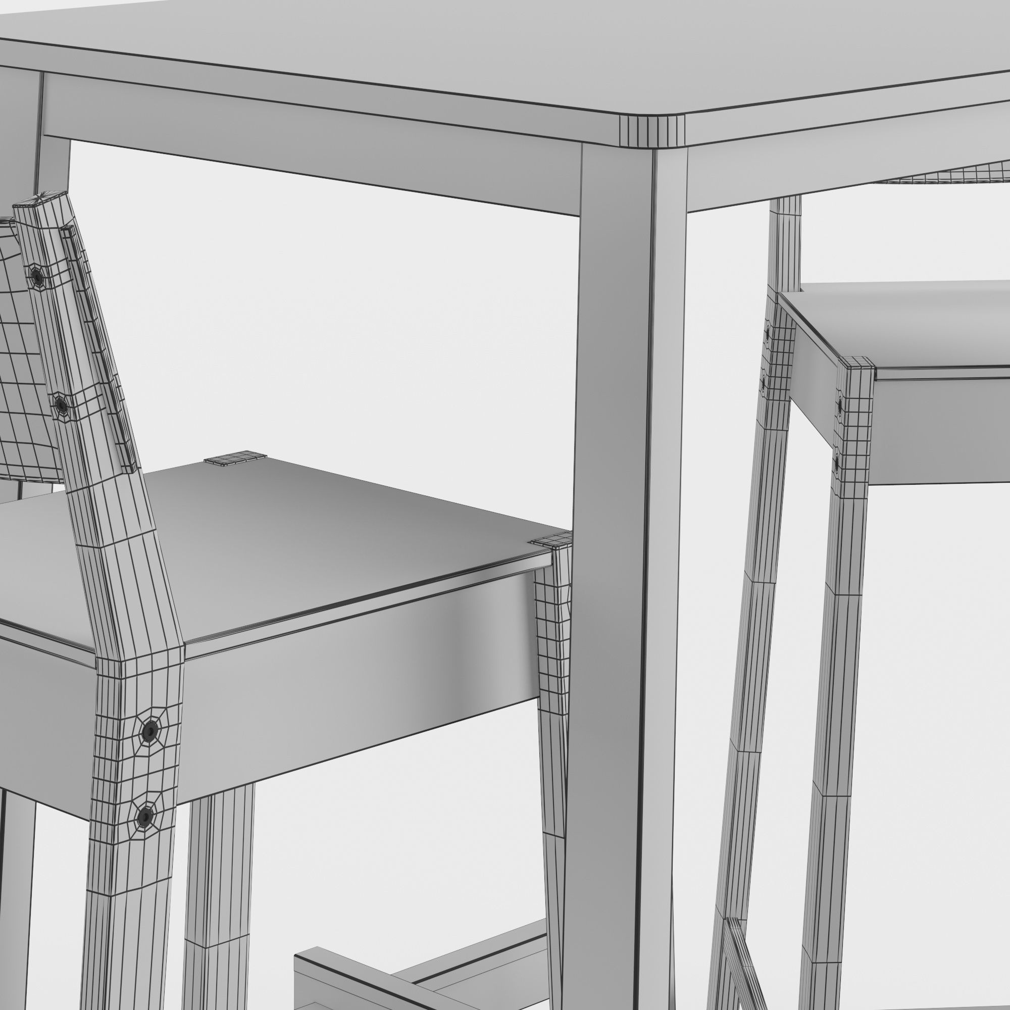 Bar table and chair Norraker 3D model_5