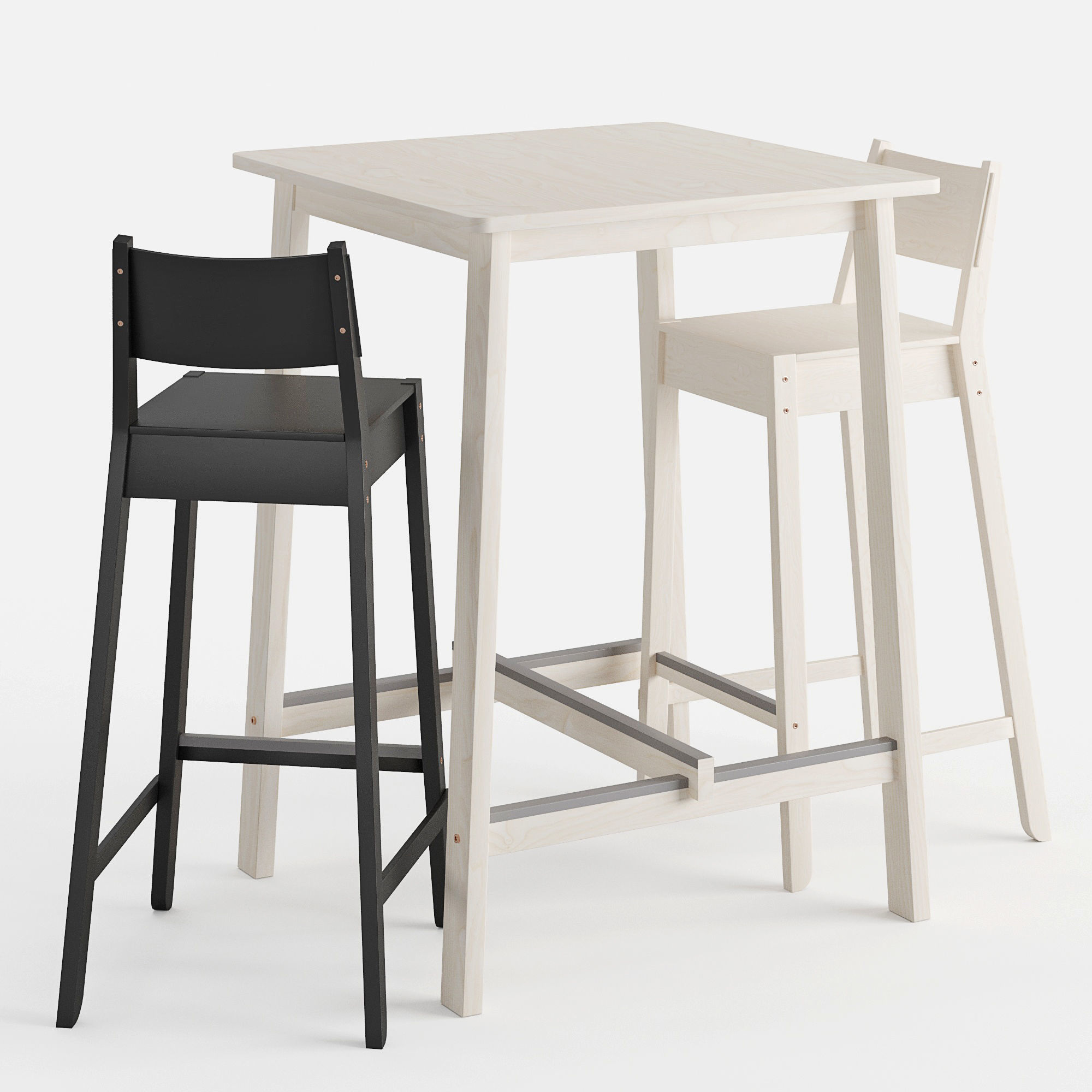 Bar table and chair Norraker 3D model_6