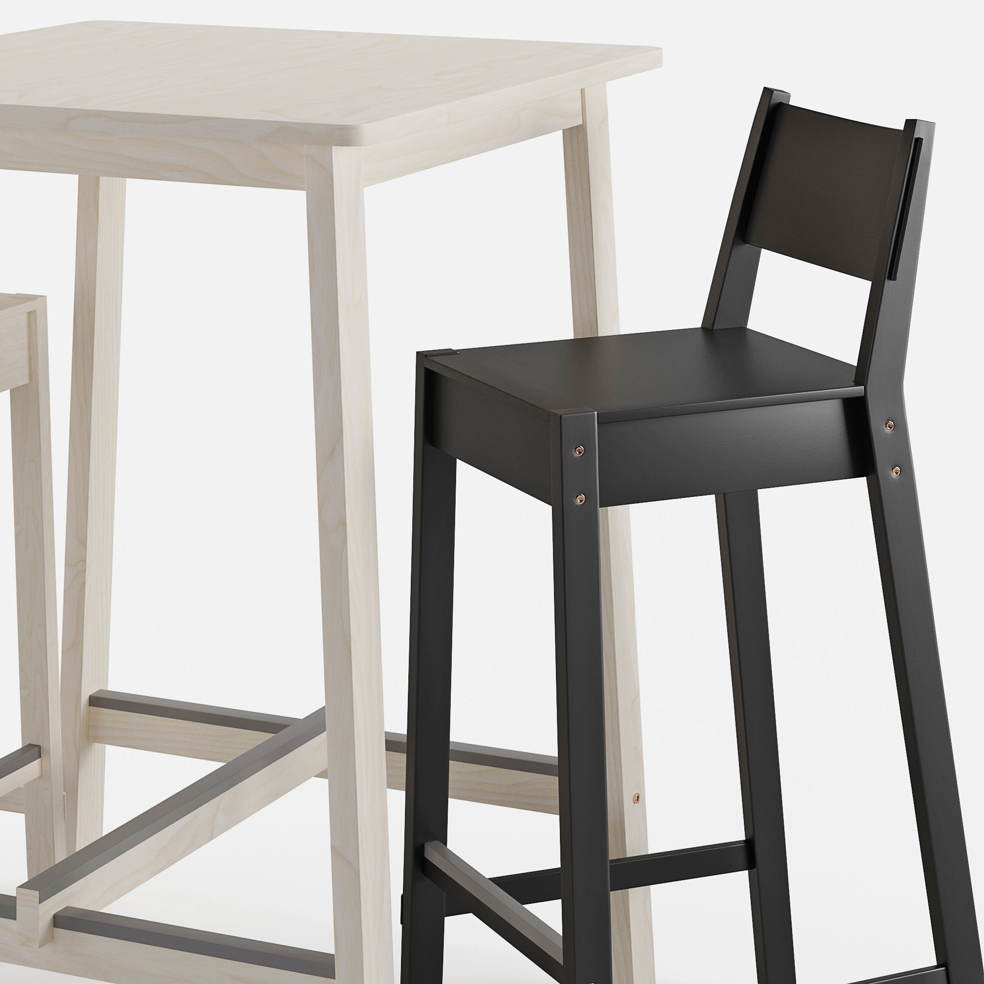 Bar table and chair Norraker 3D model_2
