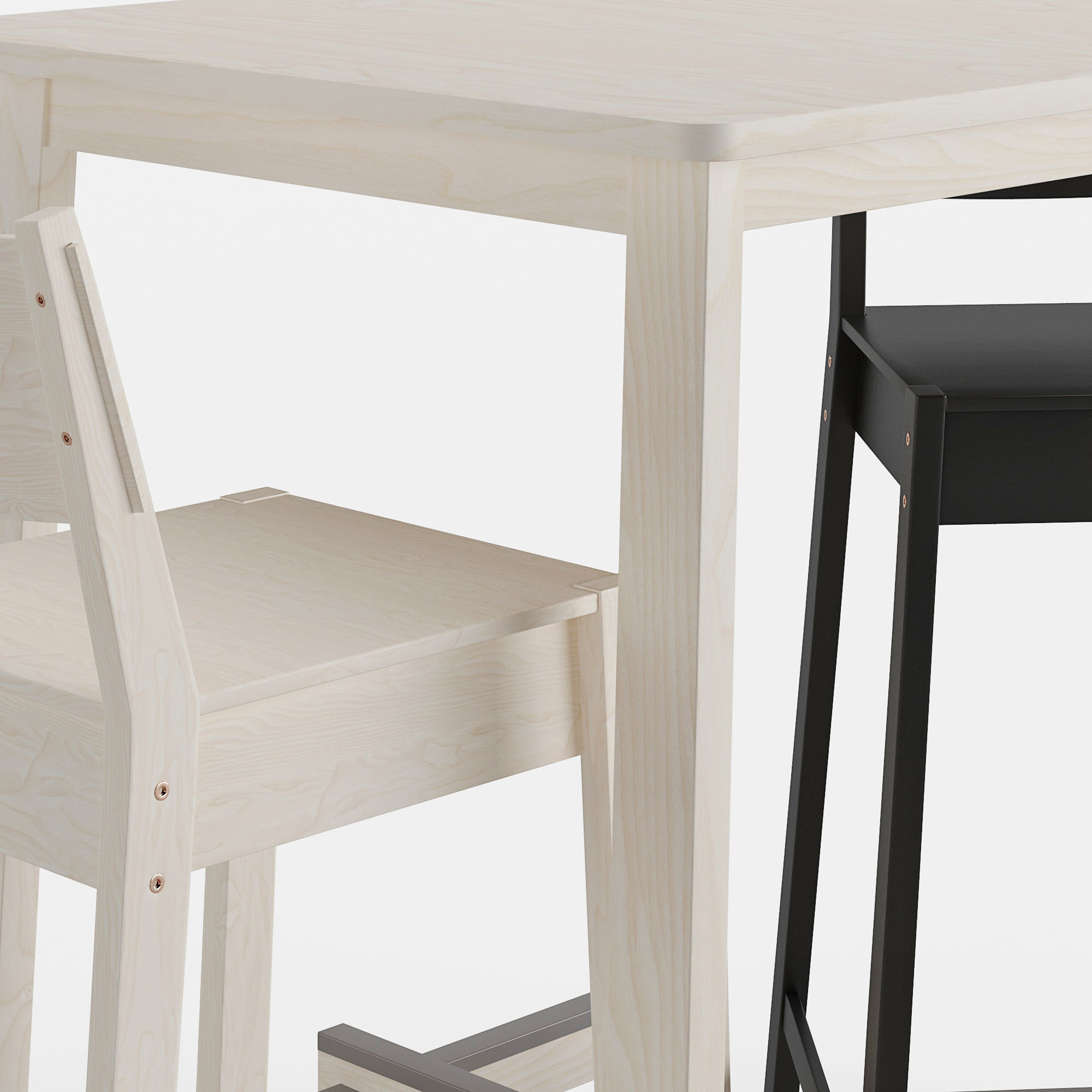 Bar table and chair Norraker 3D model_4