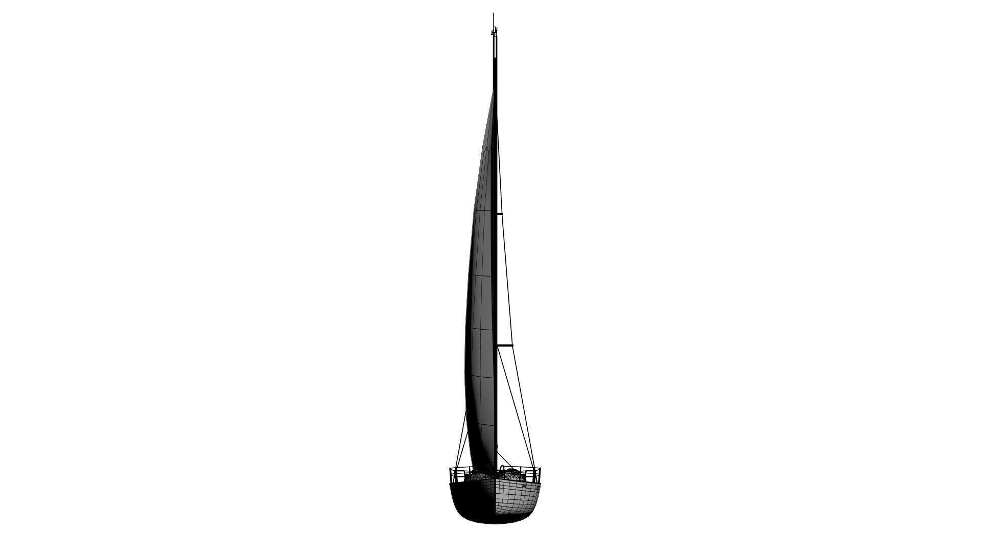 Mid size sailing yacht 3D model_10