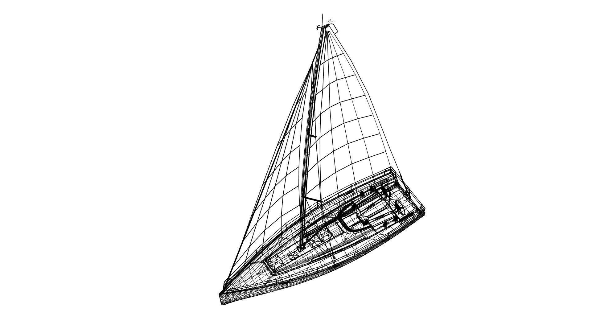 Mid size sailing yacht 3D model_6