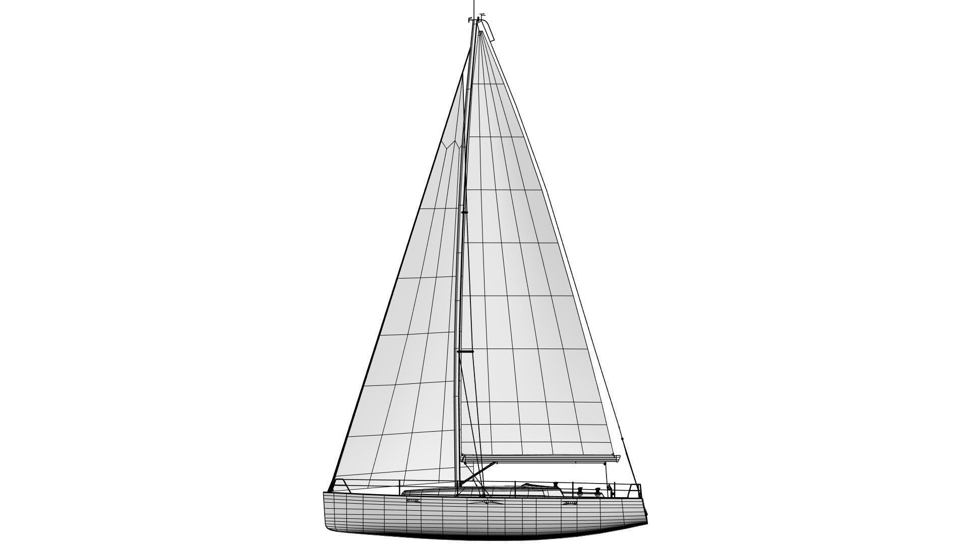 Mid size sailing yacht 3D model_12