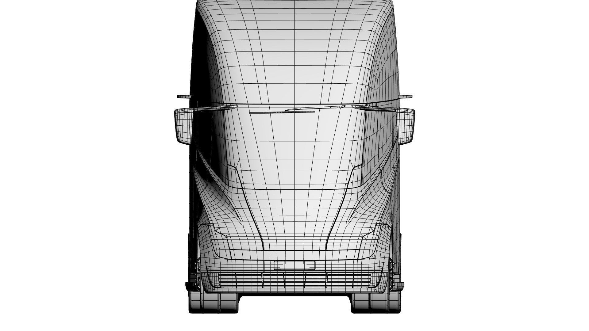 Electric semi-truck unbranded 3D model_12