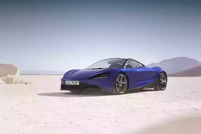 Modern supercar unbranded 3D model