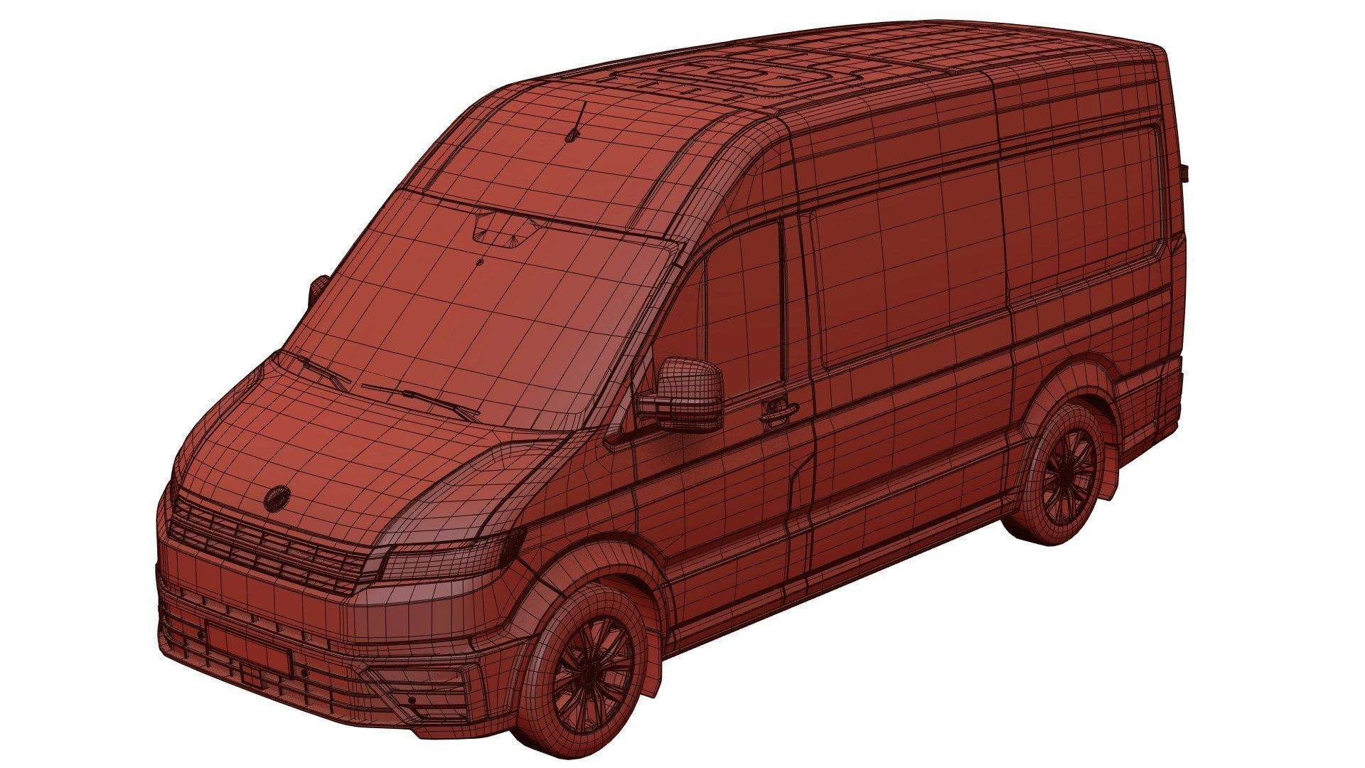 Cargo van unbranded 3D model_4