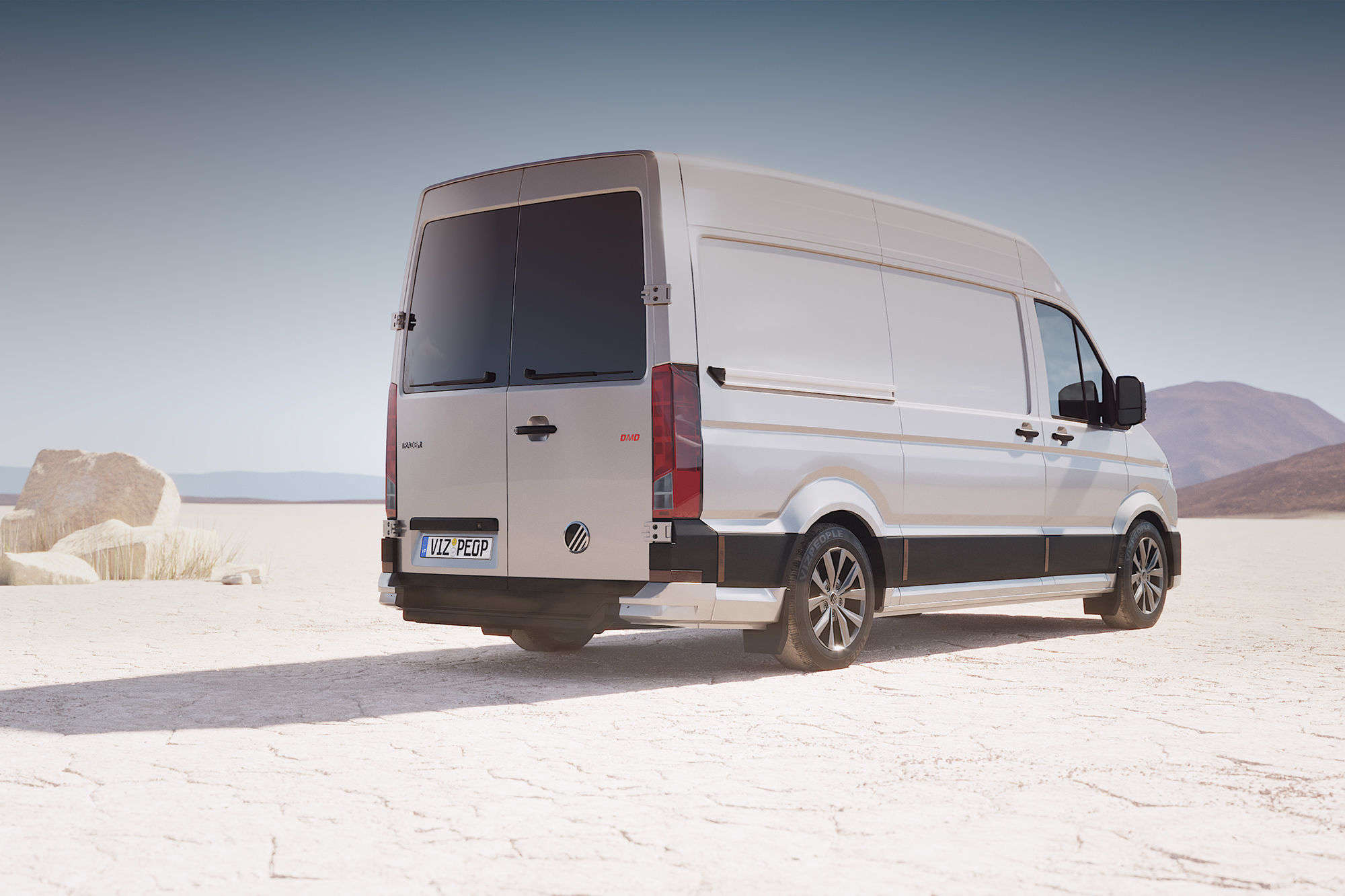 Cargo van unbranded 3D model_2