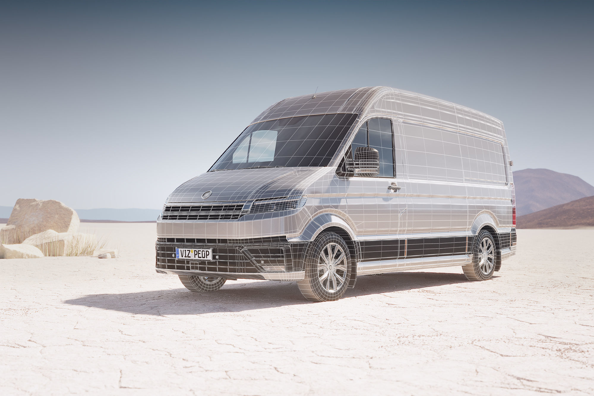 Cargo van unbranded 3D model_1