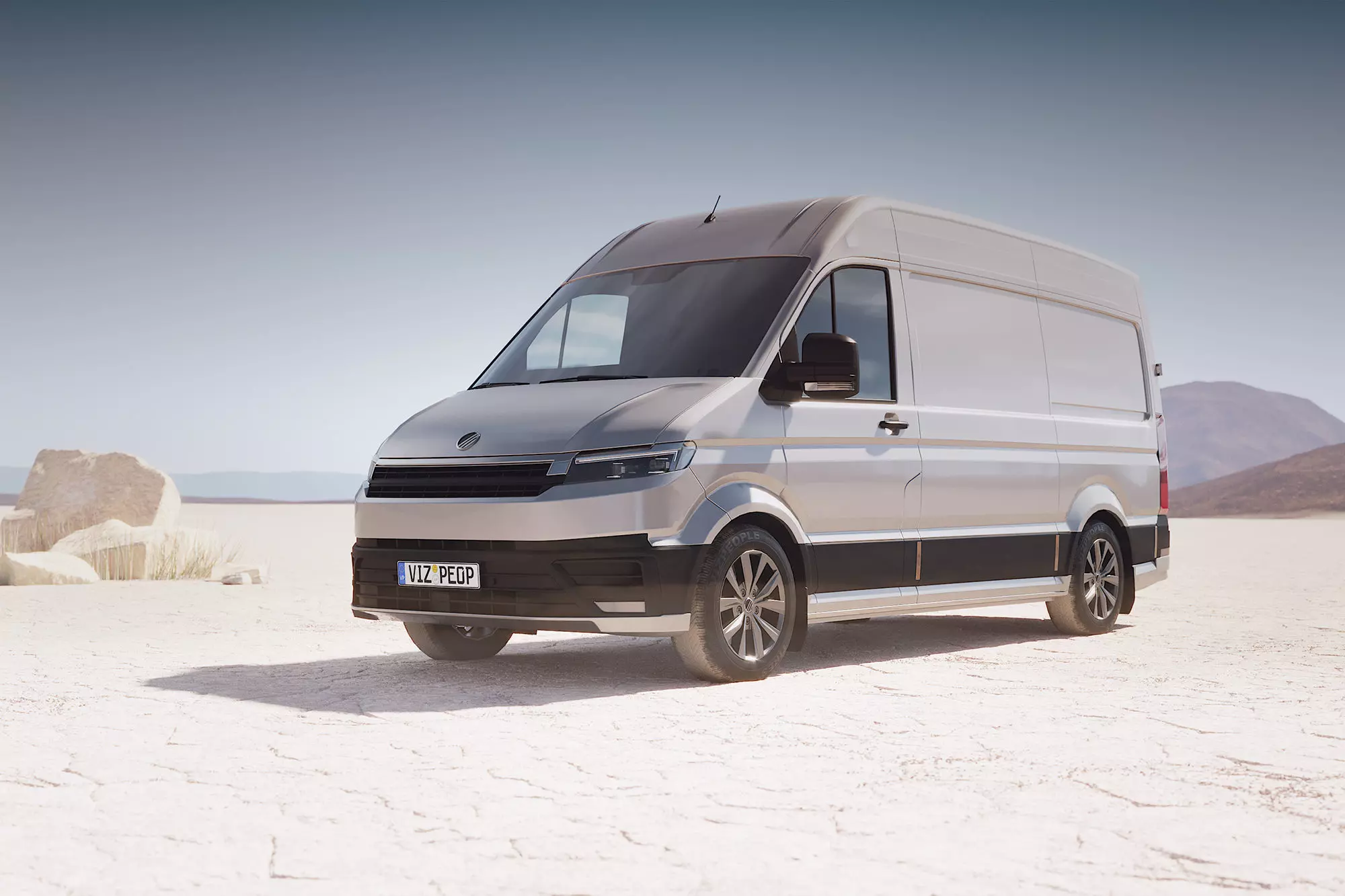 Cargo van unbranded 3D model_0