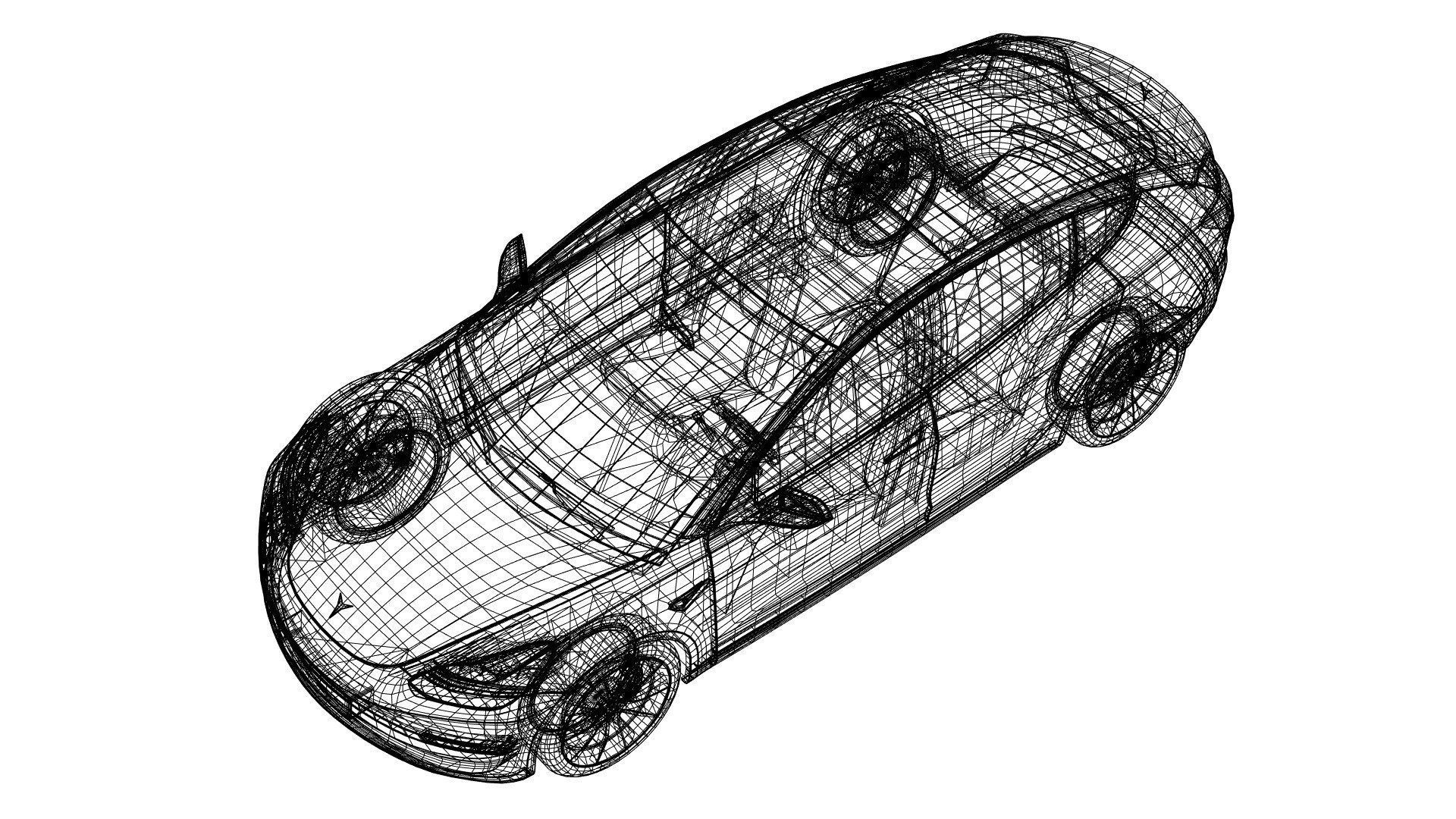 Small electric sedan unbranded 3D model_6