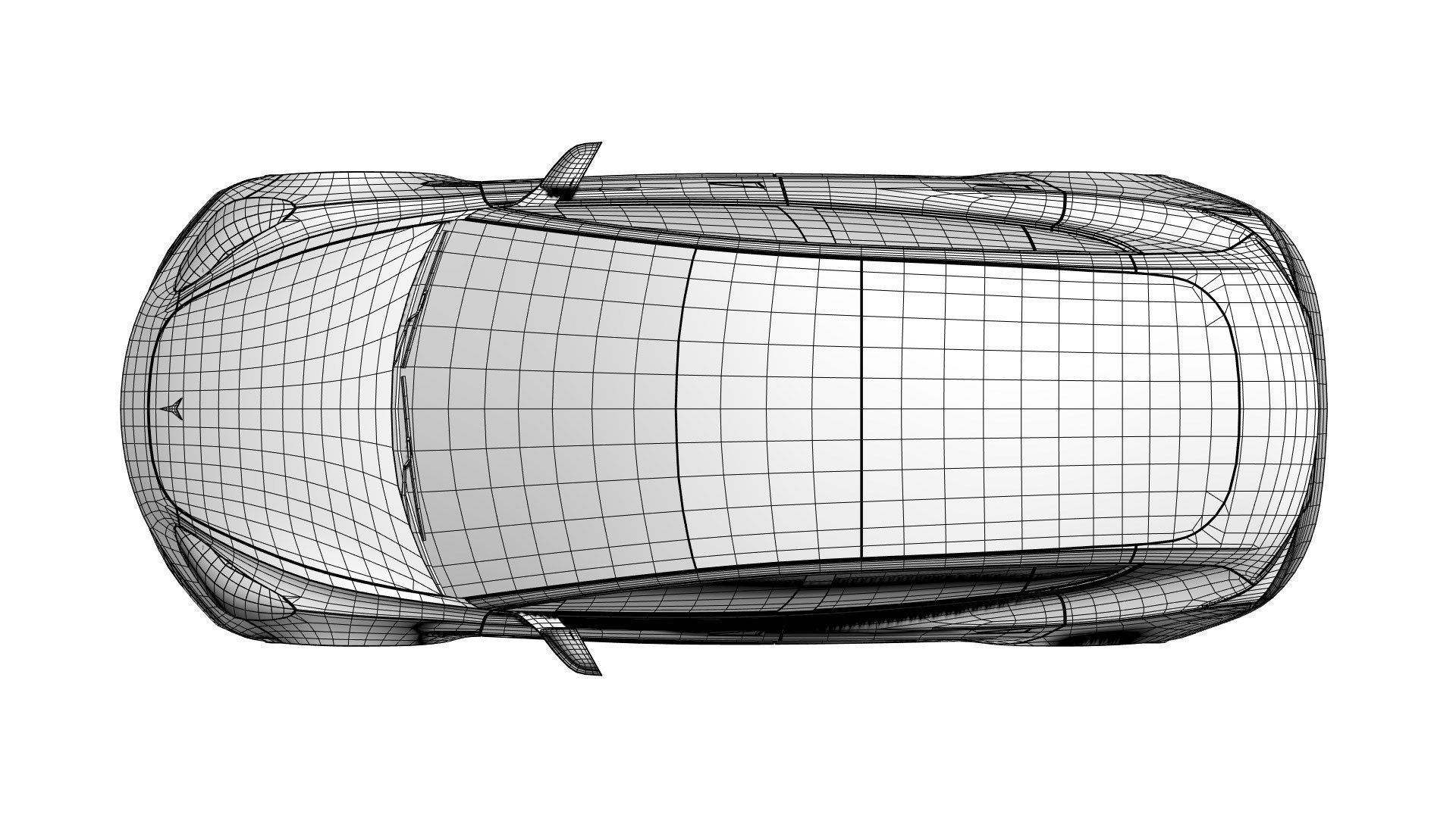 Small electric sedan unbranded 3D model_11