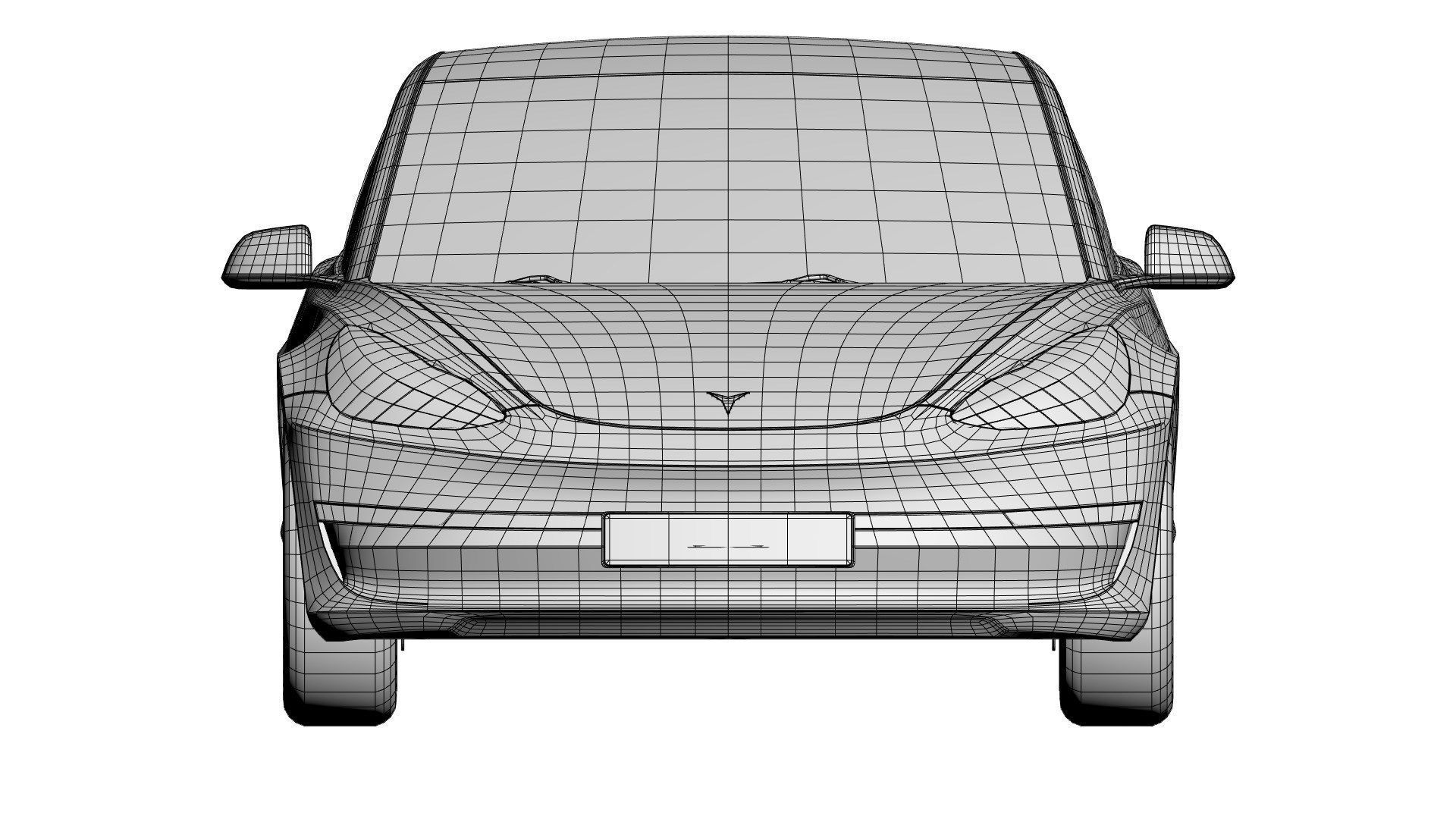 Small electric sedan unbranded 3D model_12