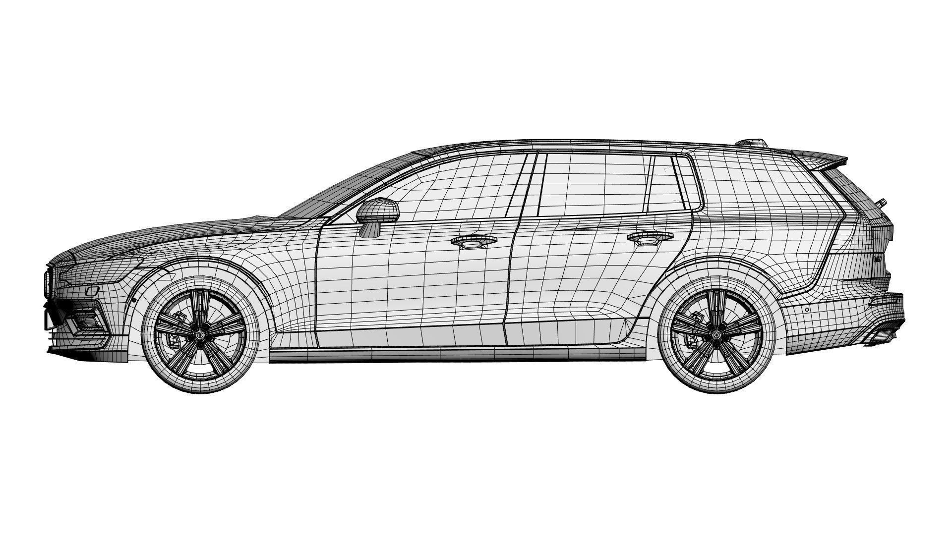 Modern Swedish luxury combi unbranded 3D model_14