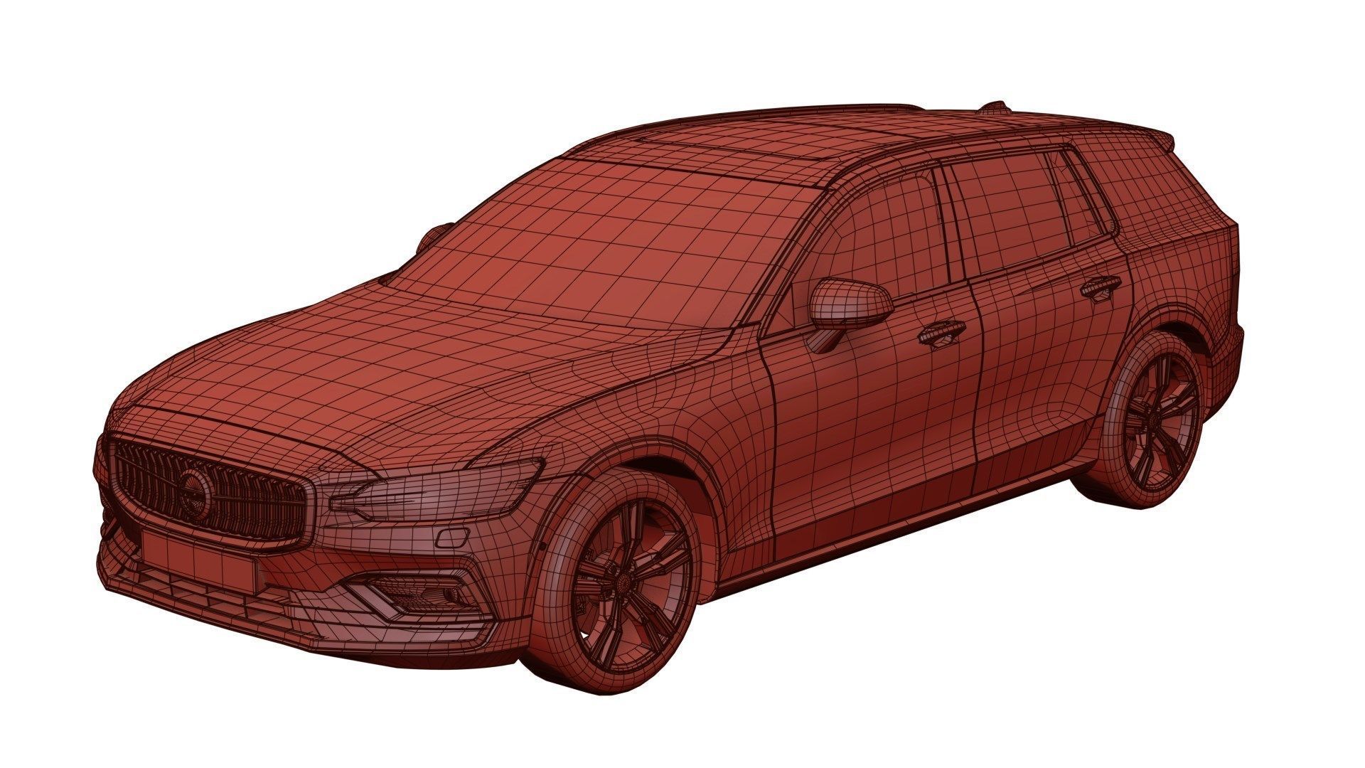 Modern Swedish luxury combi unbranded 3D model_4