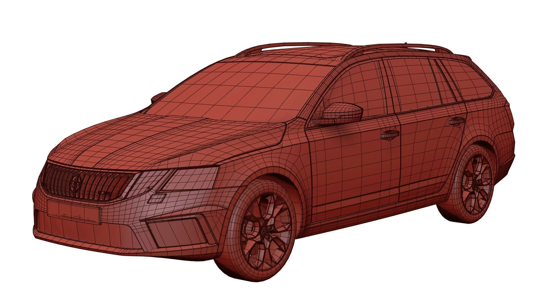 European station wagon unbranded 3D model_4