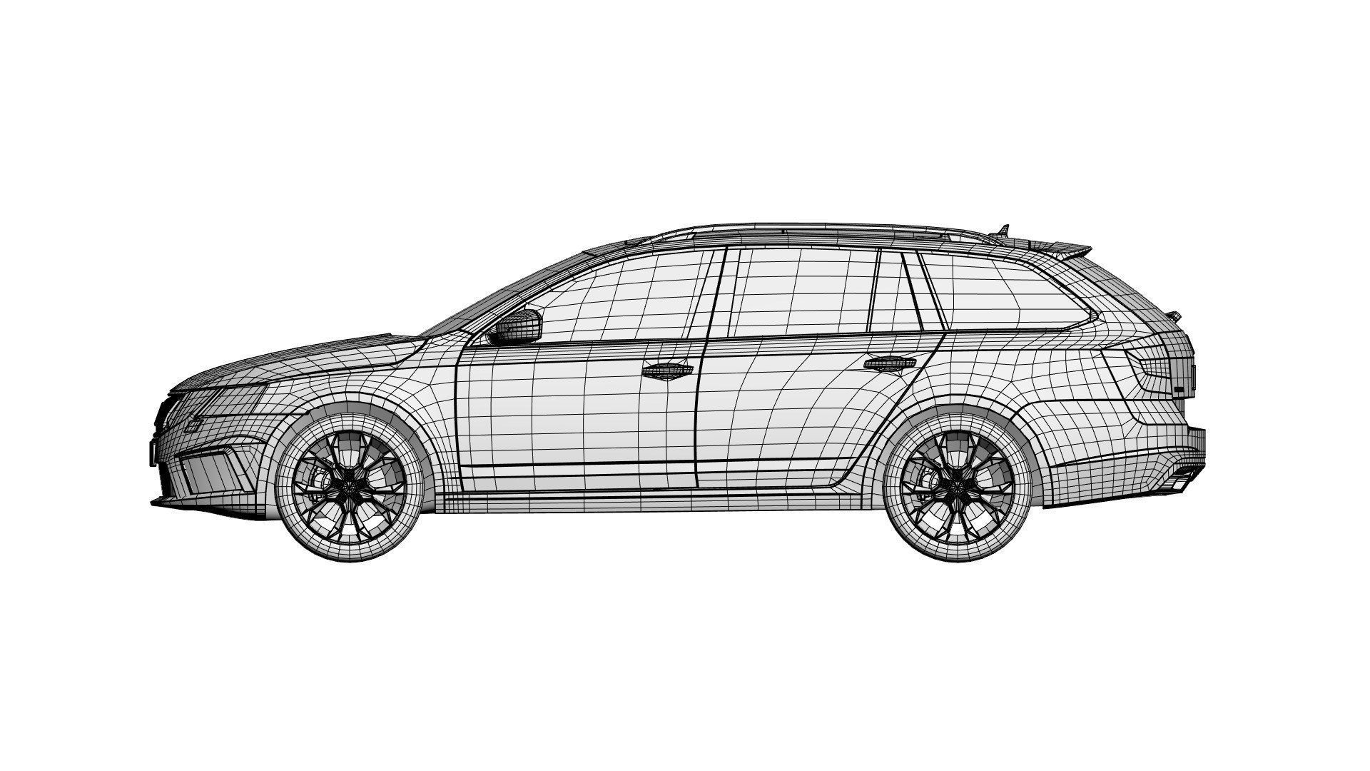 European station wagon unbranded 3D model_12
