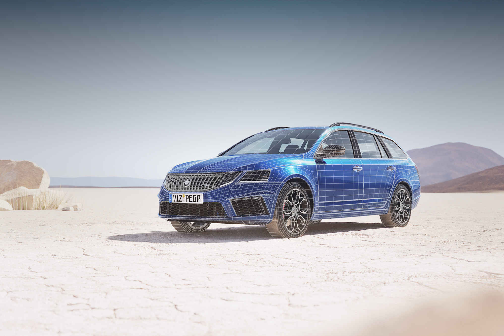 European station wagon unbranded 3D model_1