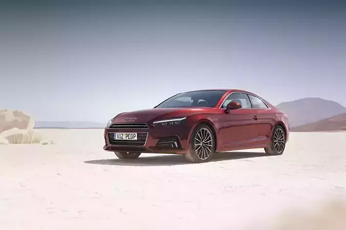 Modern luxury sedan unbranded 3D model