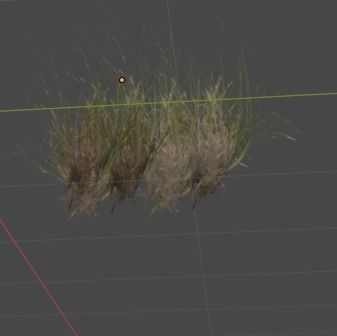 Grass plant with arrow in middle Low-poly 3D model_4