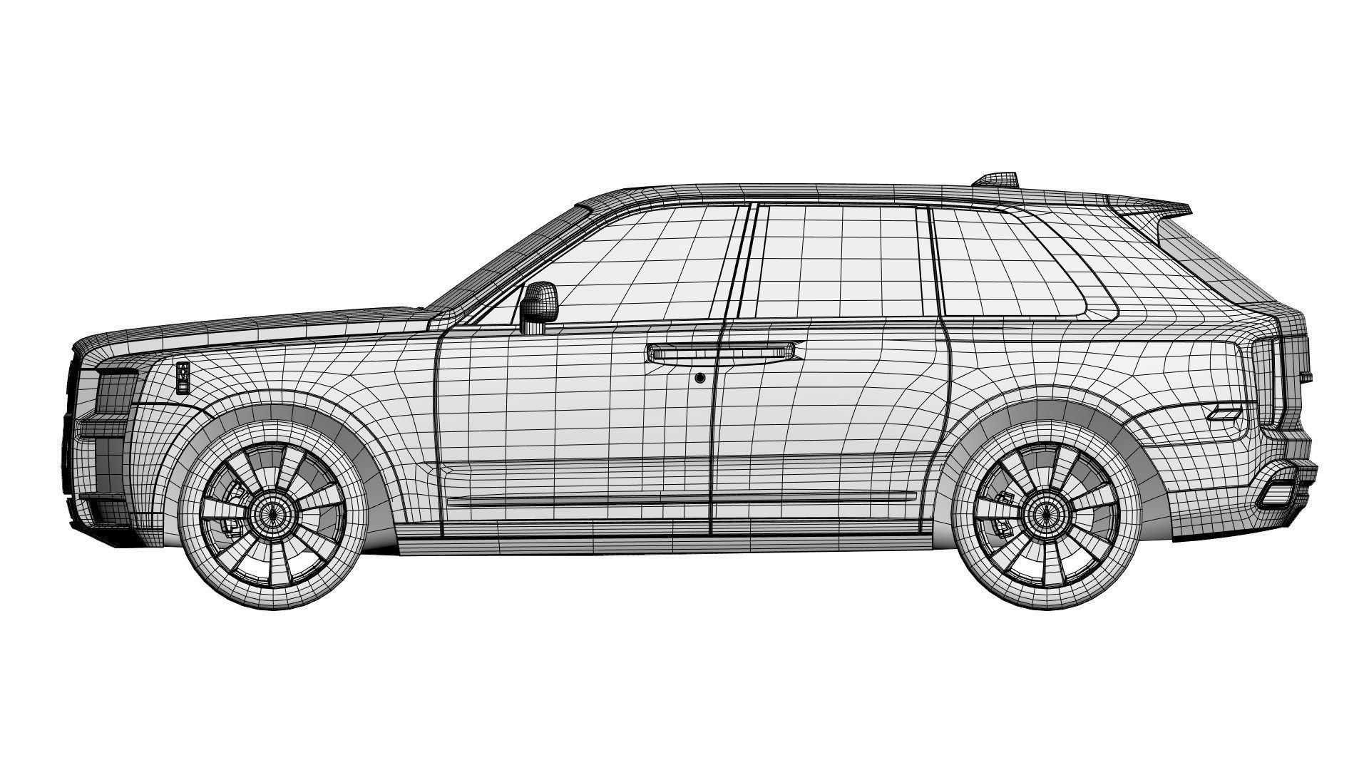 Luxury SUV unbranded 3D model_12