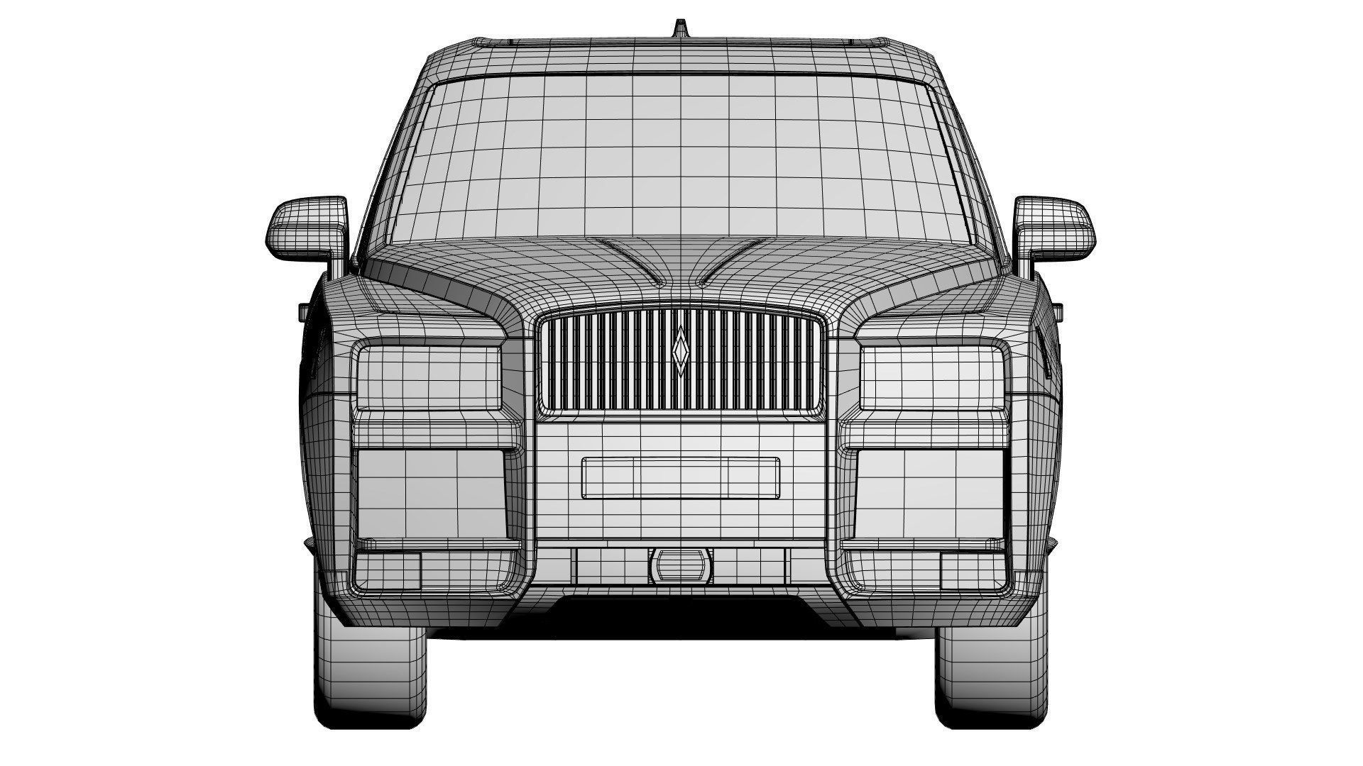 Luxury SUV unbranded 3D model_11