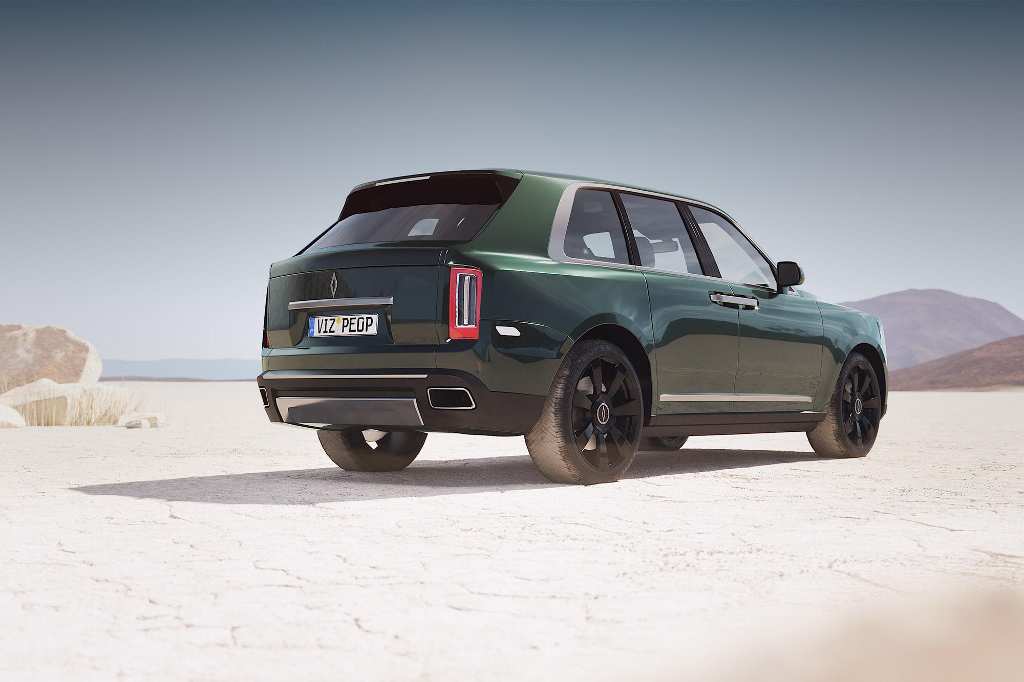 Luxury SUV unbranded 3D model_2