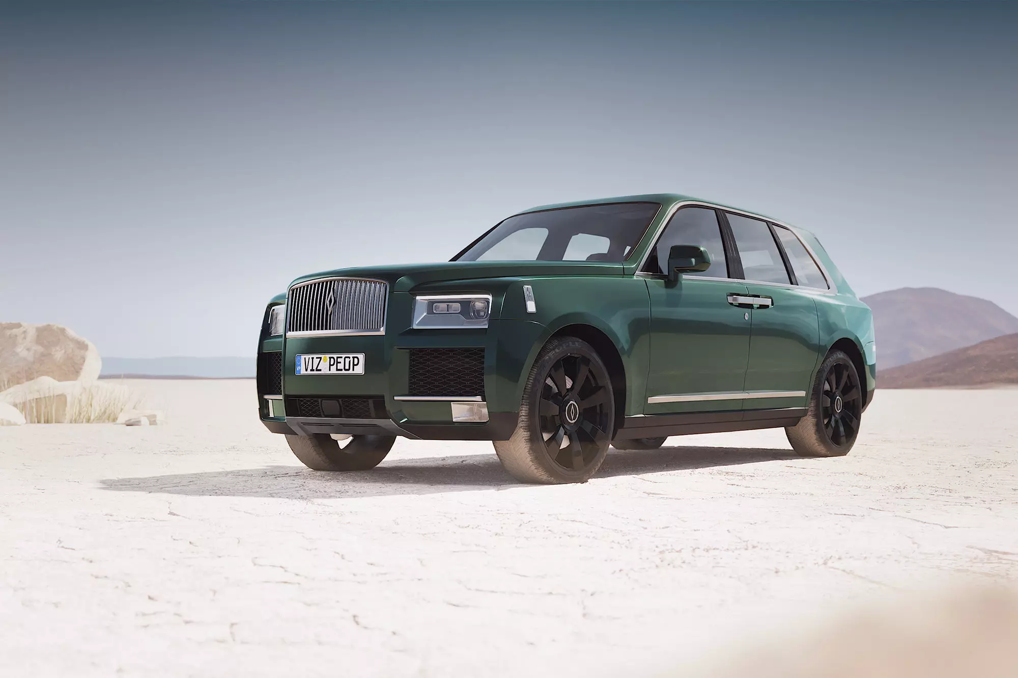 Luxury SUV unbranded 3D model_0